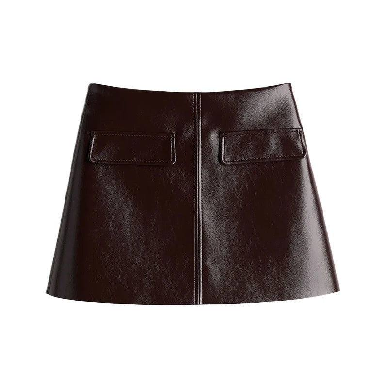 Lori Leather Jacket + Mini Skirts Sets