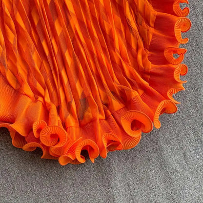 American Style V-neck Irregular Hem Design Dresses 22D1845