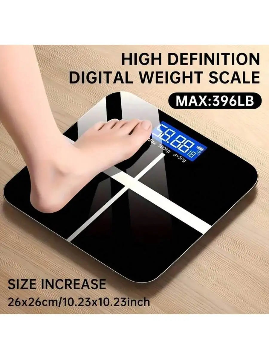 Smart Multi-Function Body Fat & Weight Bathroom Scale with Tempered Glass Wide Platform, 390lbs. For Home, Fitness, Outdoor
