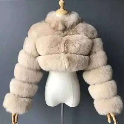 Luxury Fashion Women's Faux Fur Coat (zipper)