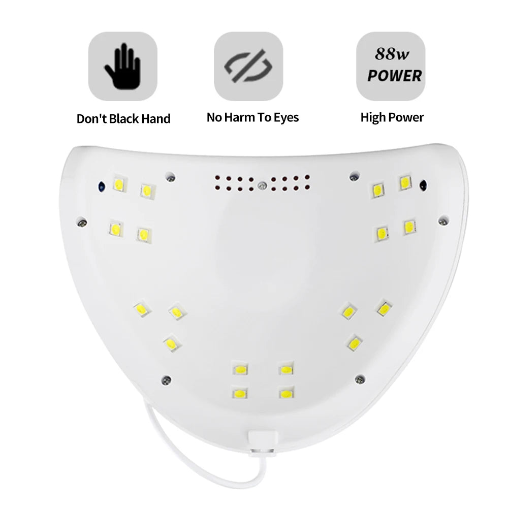LULAA 88W Nail Dryer Lamp UV Light For Nails Eyes Protection UV Lamp for Gel Nails Gel Nail Polish Curing Dryer Home Salon Tool