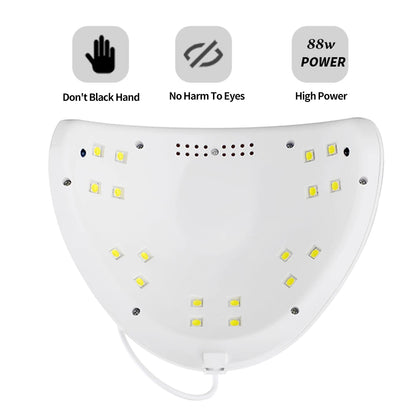 LULAA 88W Nail Dryer Lamp UV Light For Nails Eyes Protection UV Lamp for Gel Nails Gel Nail Polish Curing Dryer Home Salon Tool
