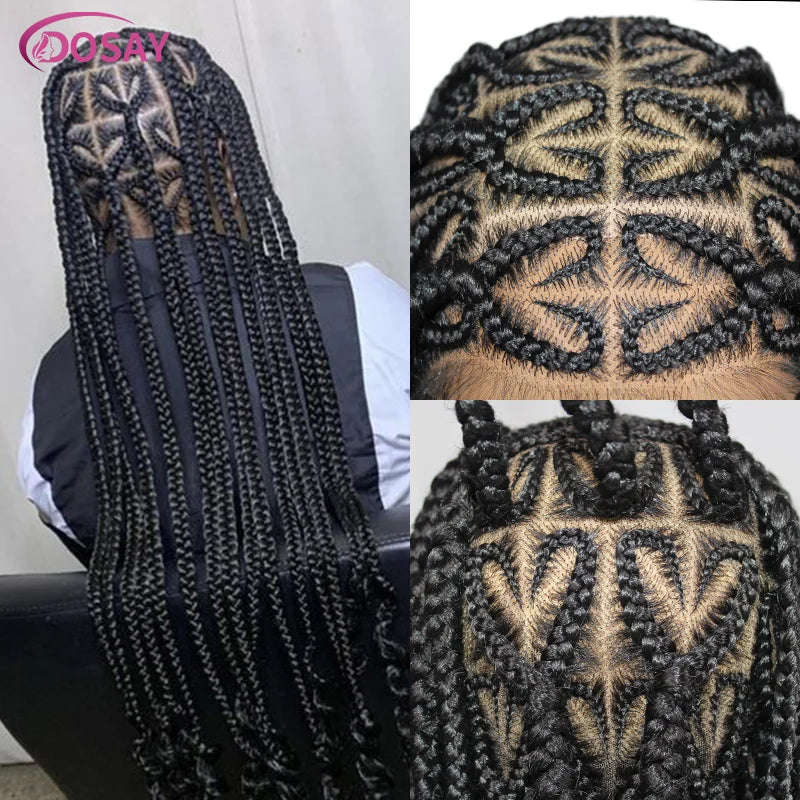 "On Sale"  Heart Box Braids Lace Wig 36 Inches Synthetic Lace Braided Wigs Cornrow Braids Lace Front Wigs For Black Women Clearance