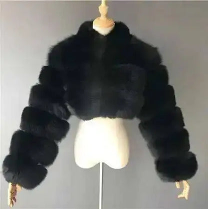 Luxury Fashion Women's Faux Fur Coat (zipper)