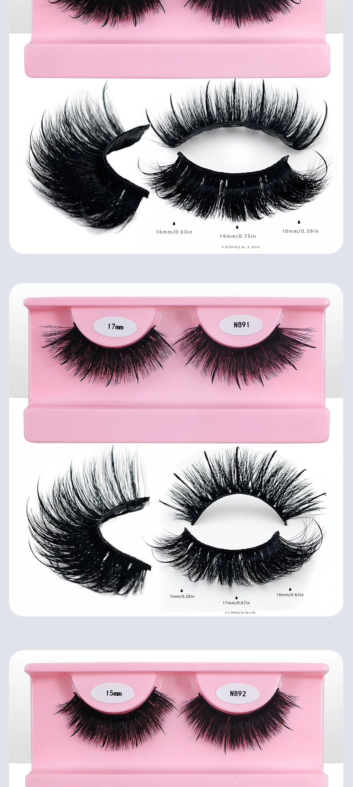 Faux Mink Lash Spikes Wispy Thick Natural Full Strip Lashes New Makeup Fluffy Mink Eyelashes