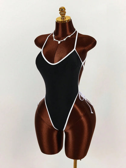 Black & White Contrast Sleeveless Bodysuit( for him)