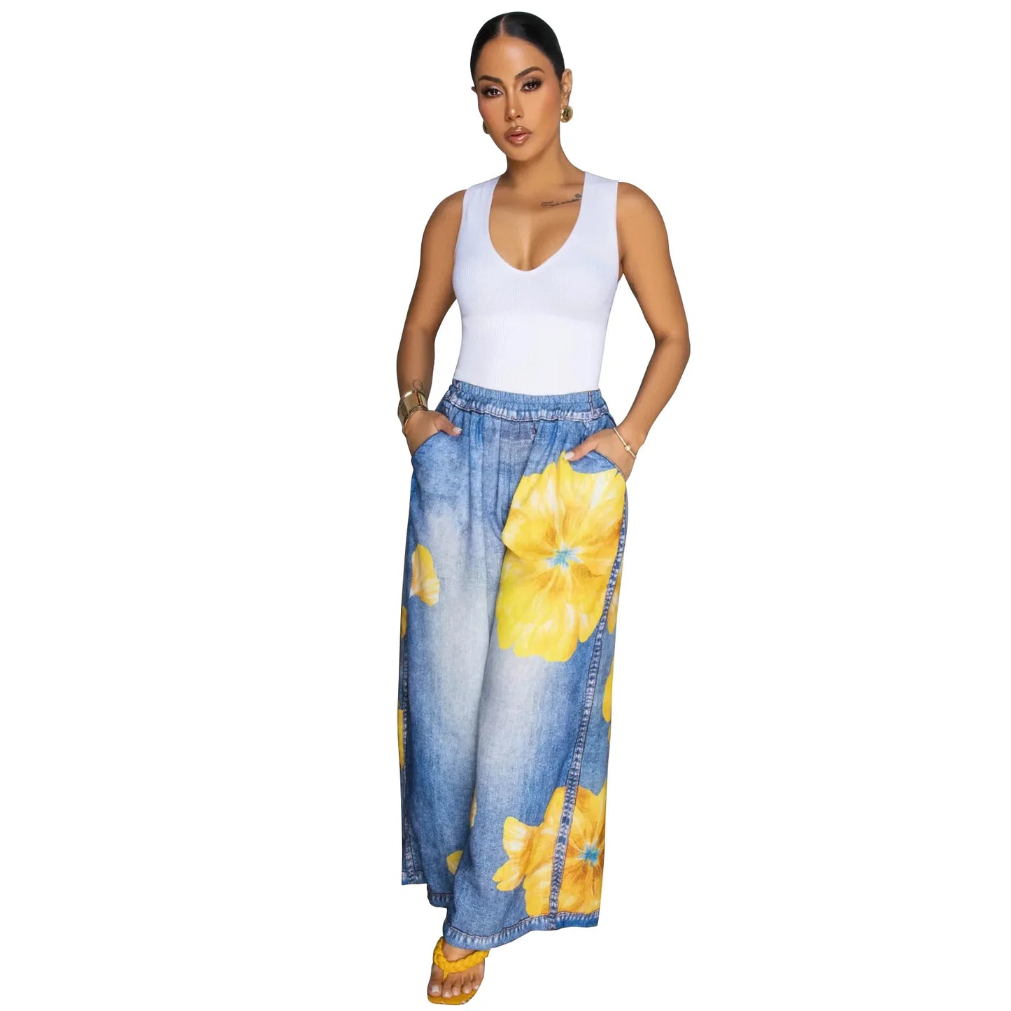 Casual Printed Wide Leg Pants (Comfortable)