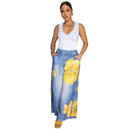 Casual Printed Wide Leg Pants (Comfortable)