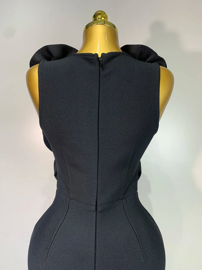 3D Flower Sleeveless Bodycon Bandage Dresses