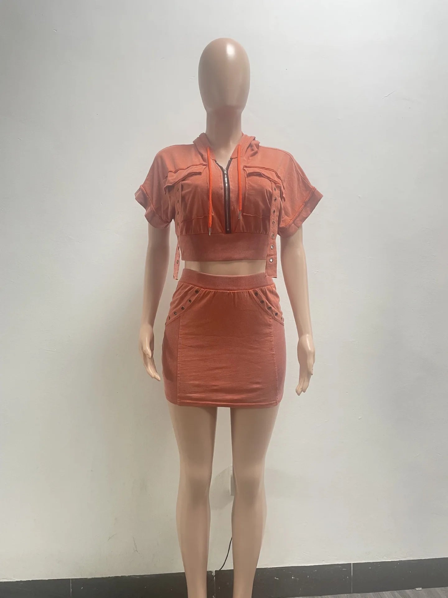 Short Sleeve Jacket + Bodycon Midi Skirts 2 Piece Sets