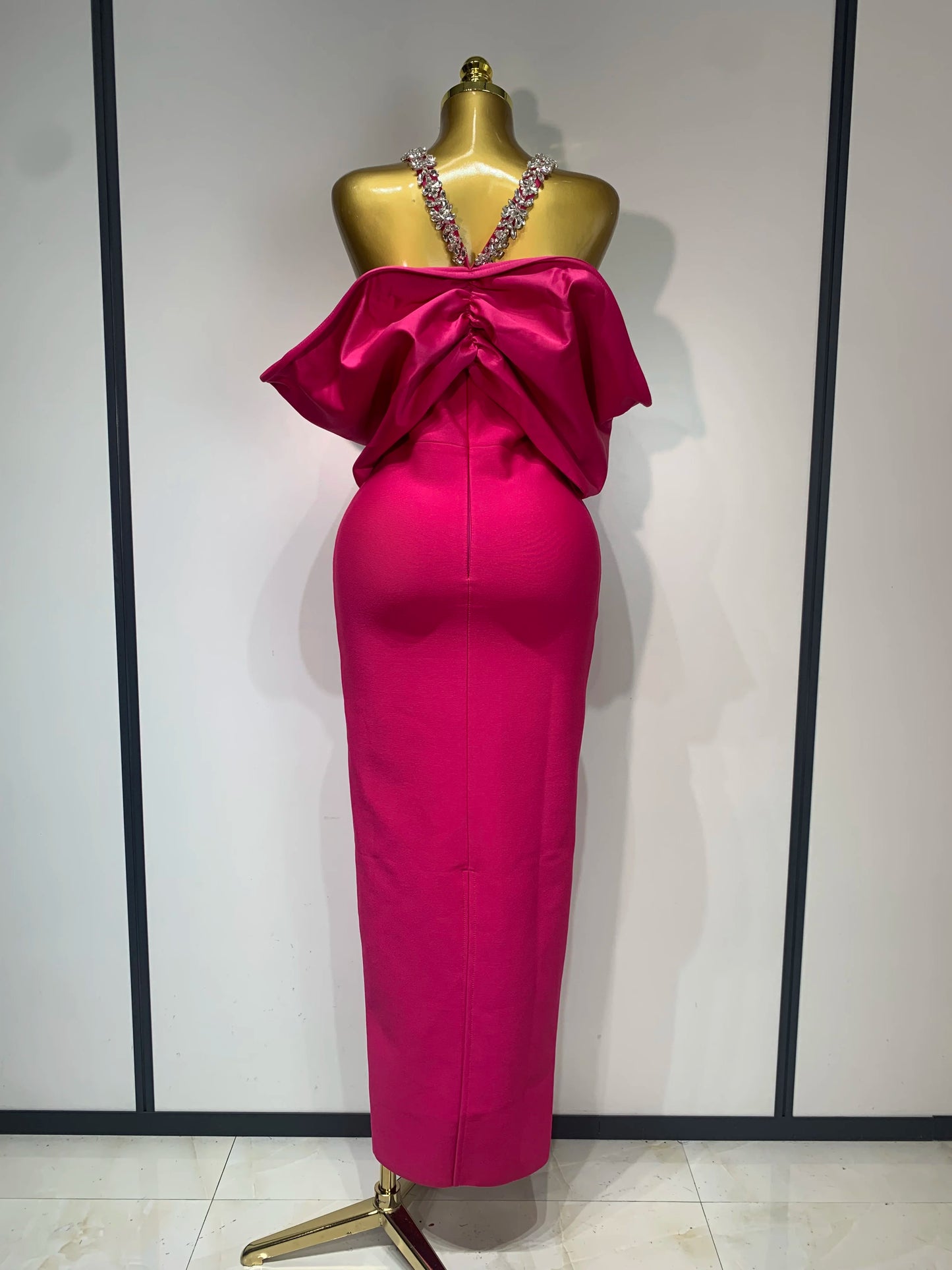 Off the Shoulder Crystal Bodycon Bandage Dresses