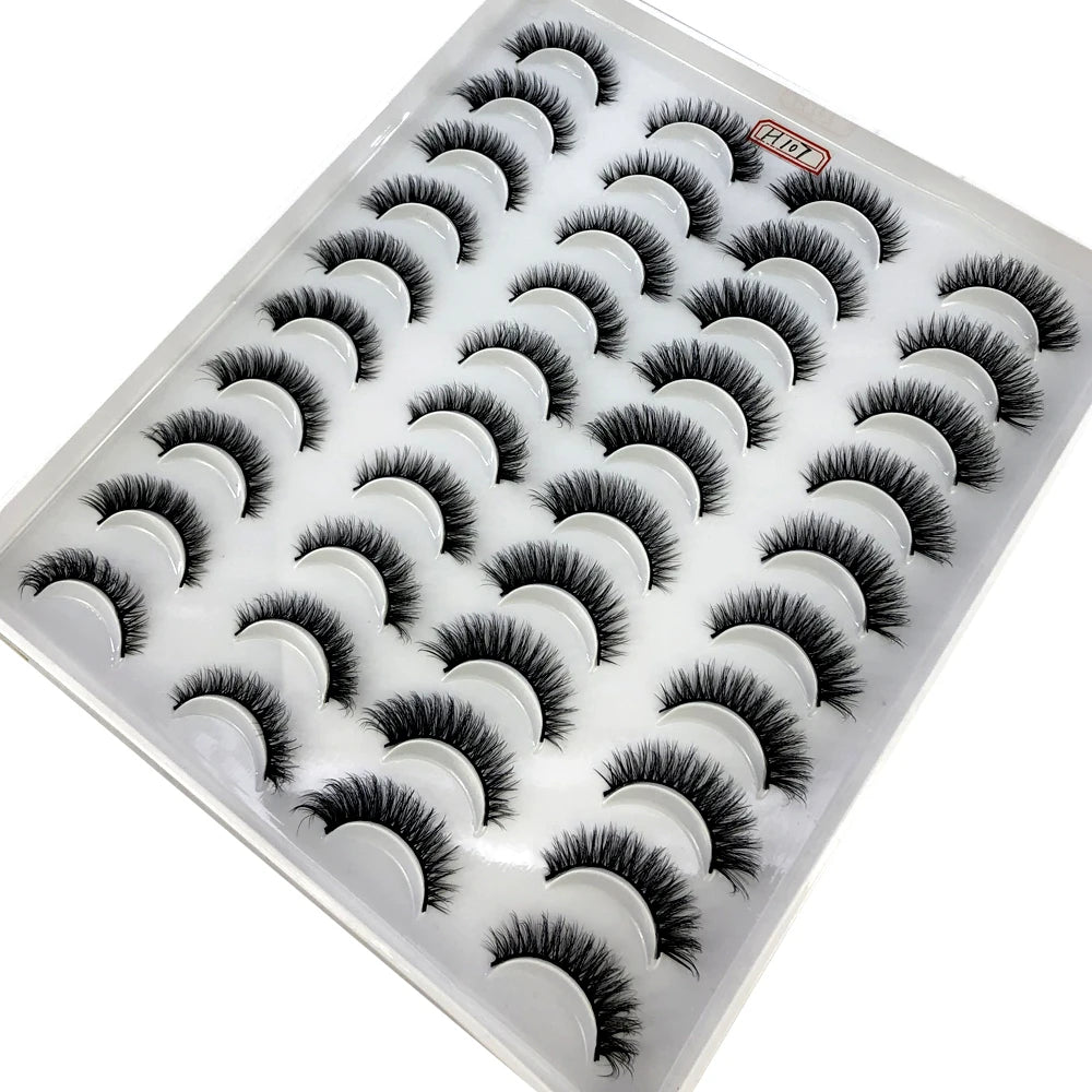 20 Pairs Natural long 3D Mink False Short Eyelashes