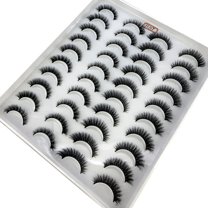 20 Pairs Natural long 3D Mink False Short Eyelashes