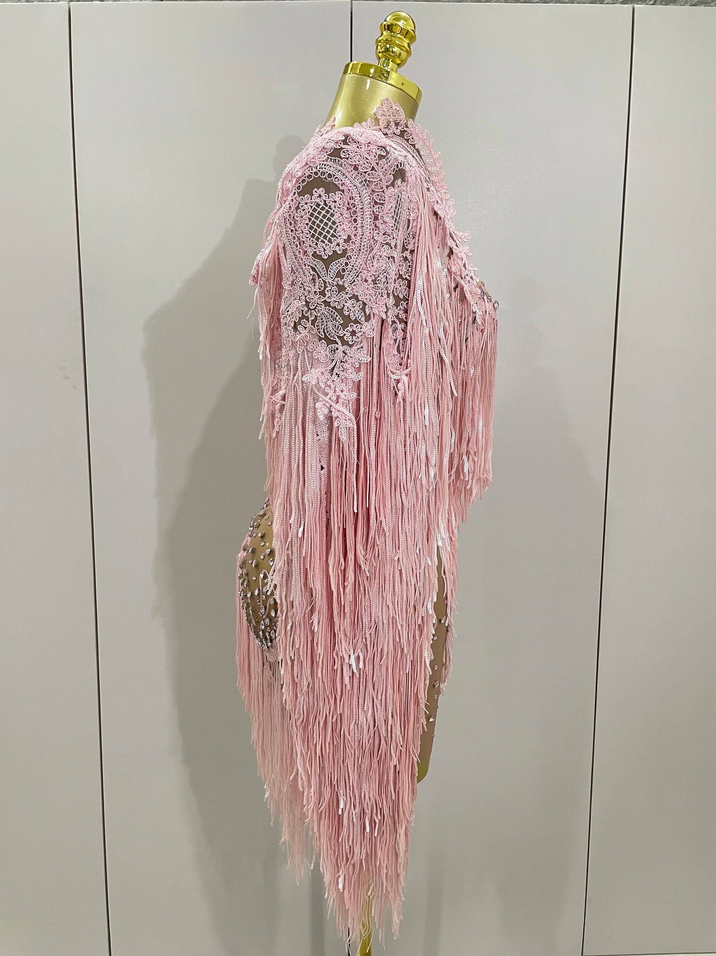 Luxury Sparkly Rhinestone Sequin Tassel Coat + Dress