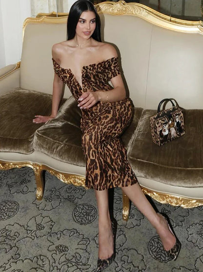 Slash Neck Off The Shoulder Wild Bodycon Dresses