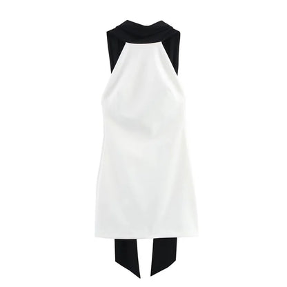 New Backless Halter Elegant Mini Dress