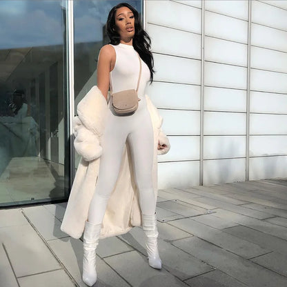 Full Seasons Casual Fitness Sporty Playsuit Sleeveless Slim Activewear All In One Jumpsuit