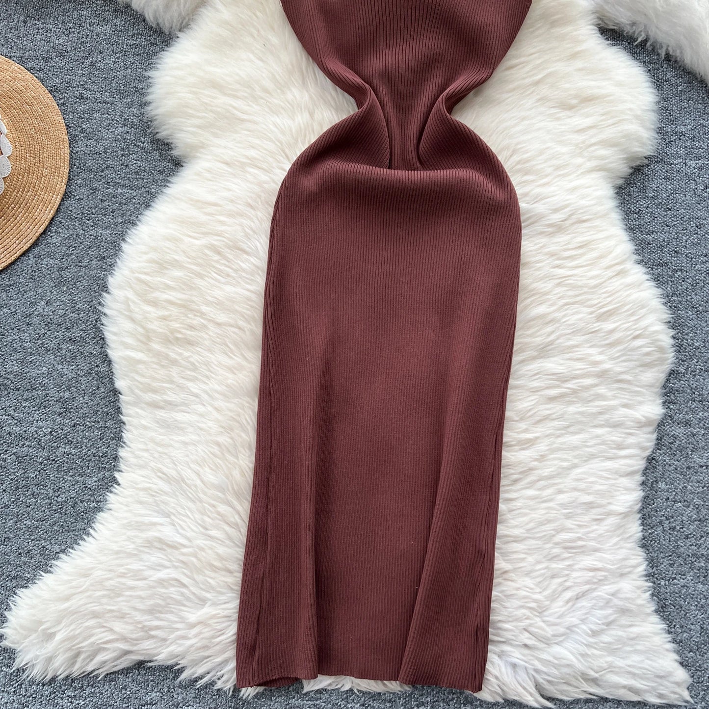 New Elastic Knitted Maxi Dresses
