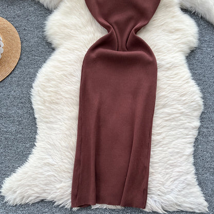 New Elastic Knitted Maxi Dresses