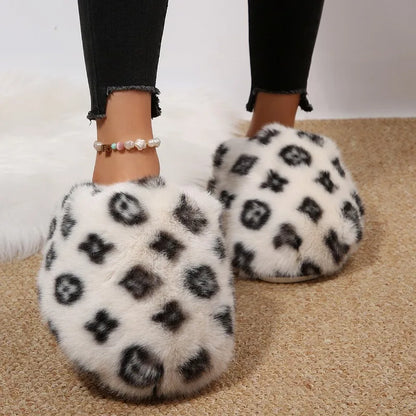 New Fluffy Luxury Designer Home Casual Fuzzy Shoes for Women