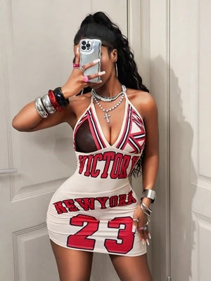 Halter Backless Bodycon Mini Dresses