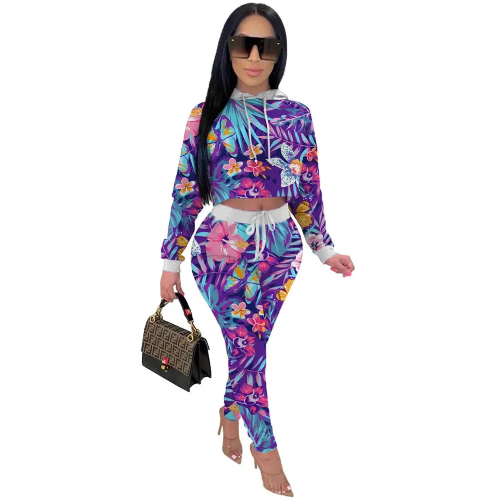 Hooded Sweatshirt + Pants Sweat Suits Matching Sets