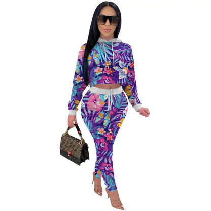 Hooded Sweatshirt + Pants Sweat Suits Matching Sets