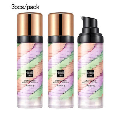 Three Color Press Release Cream Concealer Makeup (Facial base, brightening cream)