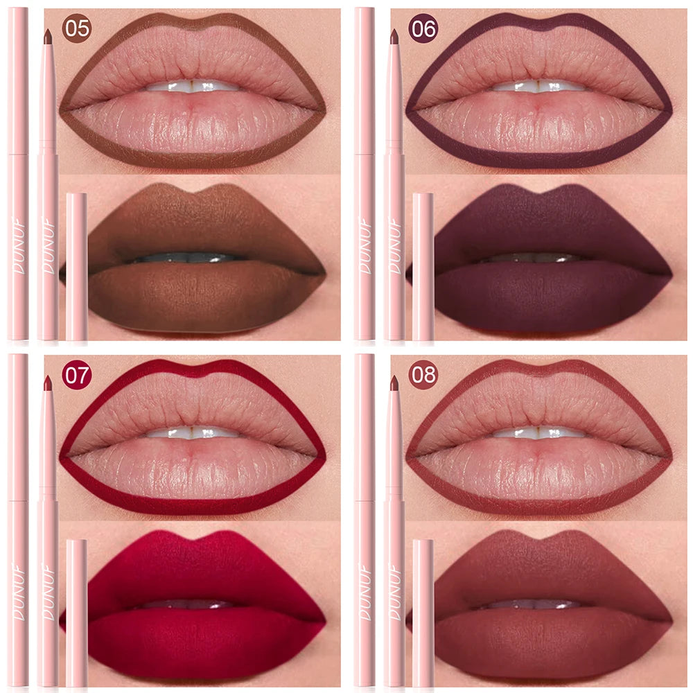 6pcs Lip Liner Pen Set Long-Lasting, Waterproof Sweatproof, Easy Coloring Non-fading Color Rendering Lip Gloss Set Beauty Makeup