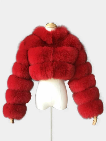 Luxury Fashion Women's Faux Fur Coat (zipper)