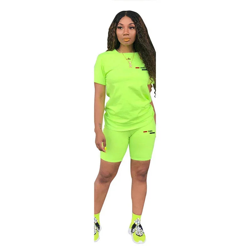 Daily O-Neck Short Sleeve + Shorts Matching Sets