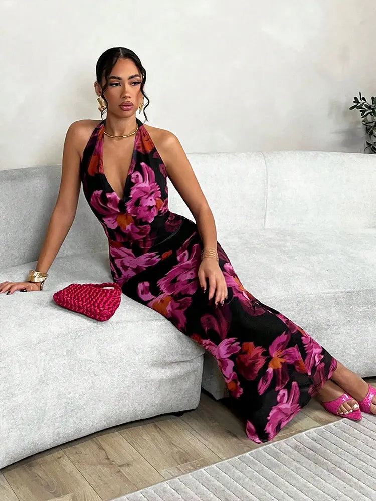 New Print Sleeveless Lady Elegant Mesh Dresses