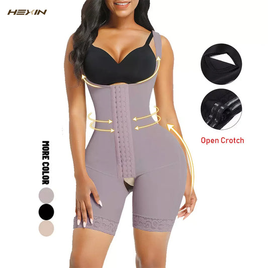 Compression Fabric Abdominal Control Adjustable Shoulder Clasps And Buttock Butt Lifter Slimming Body Shaper