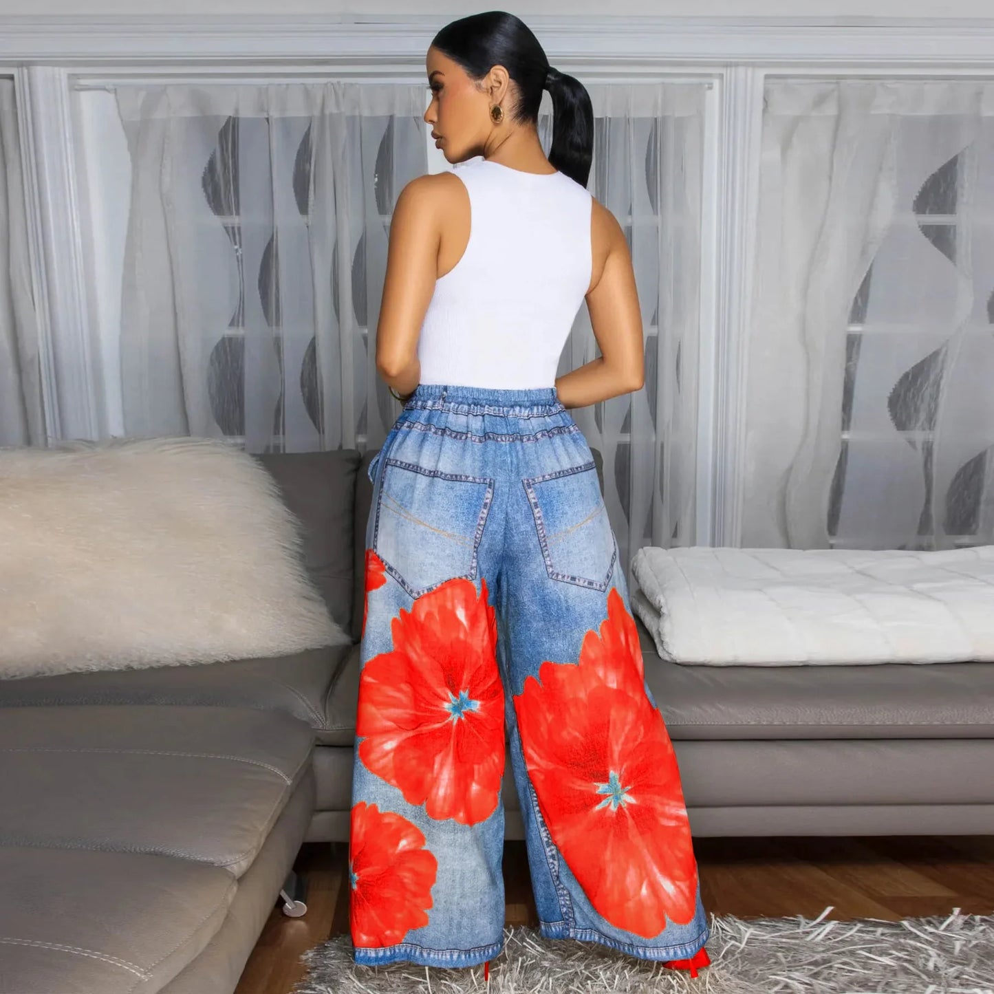 Casual Printed Wide Leg Pants (Comfortable)