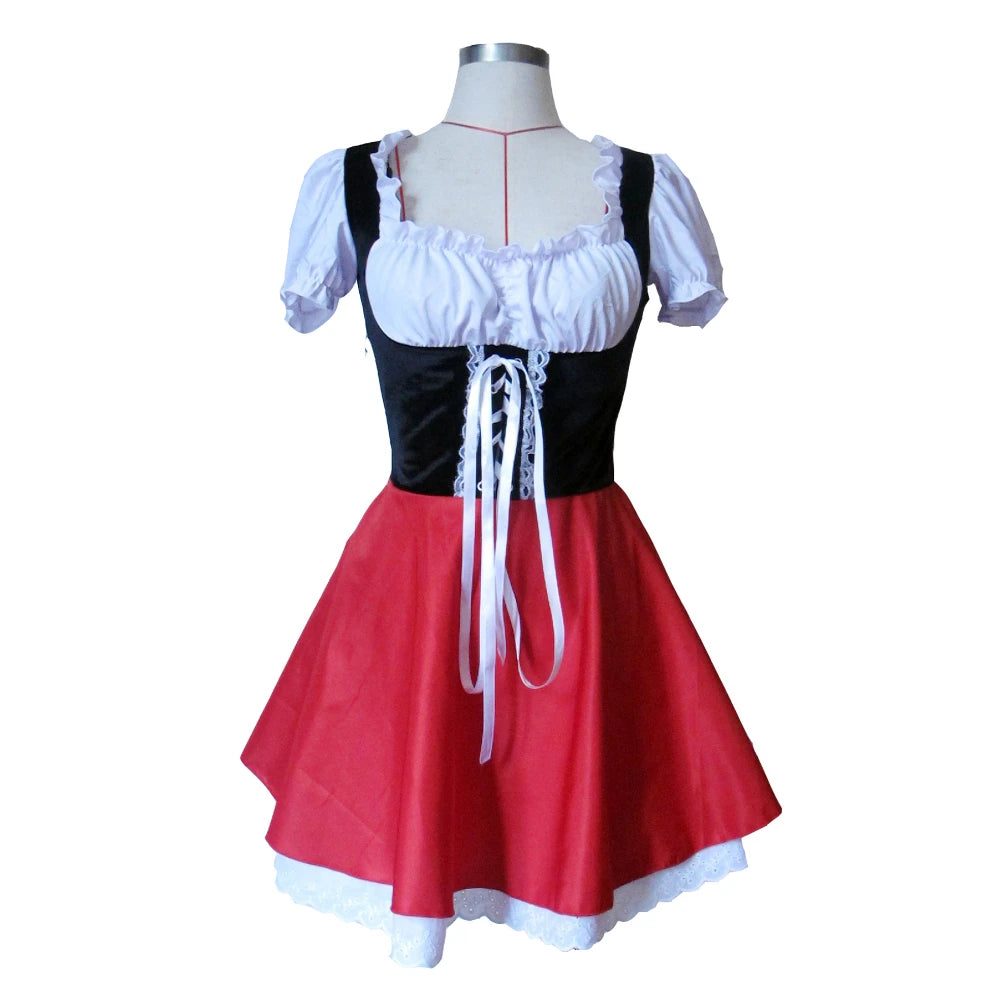 Halloween Little Red Riding Hooded Dress Woman Costume