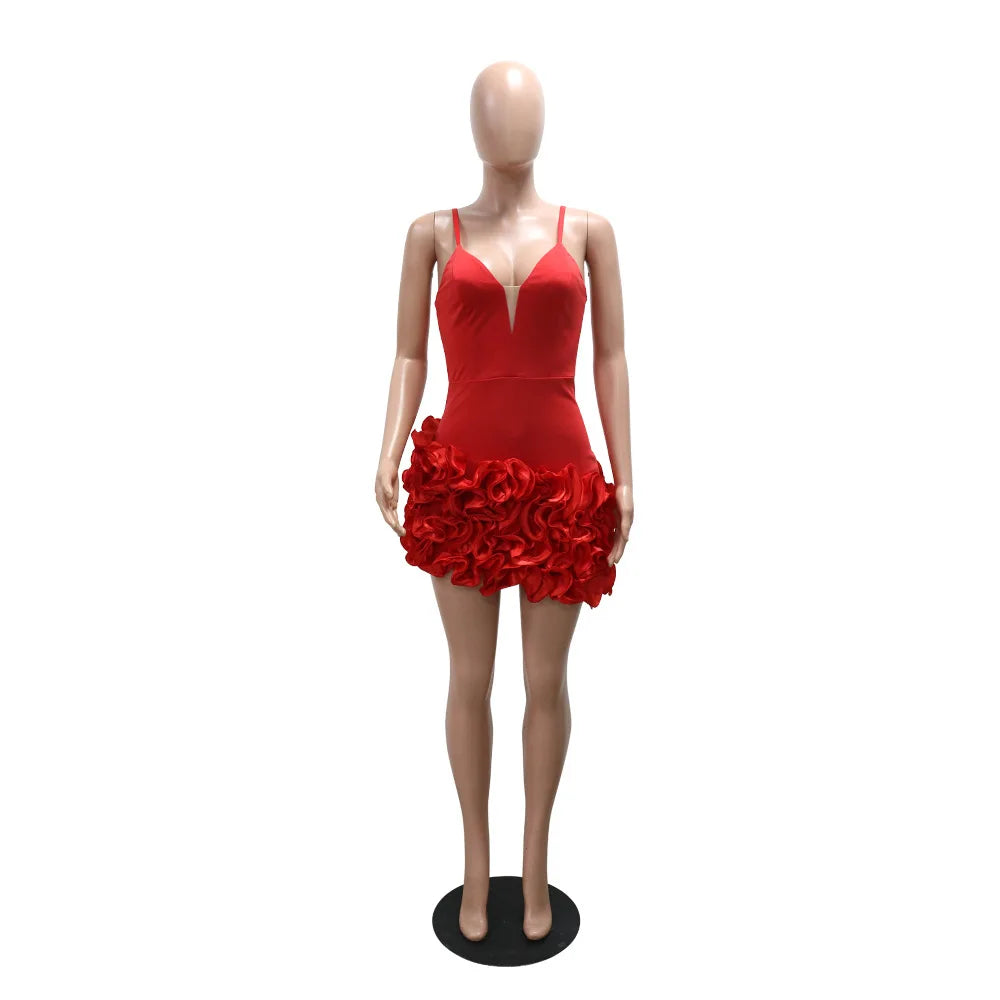 Luxury Ruffles Sleeveless Bodycon Pleated Mini Dresses