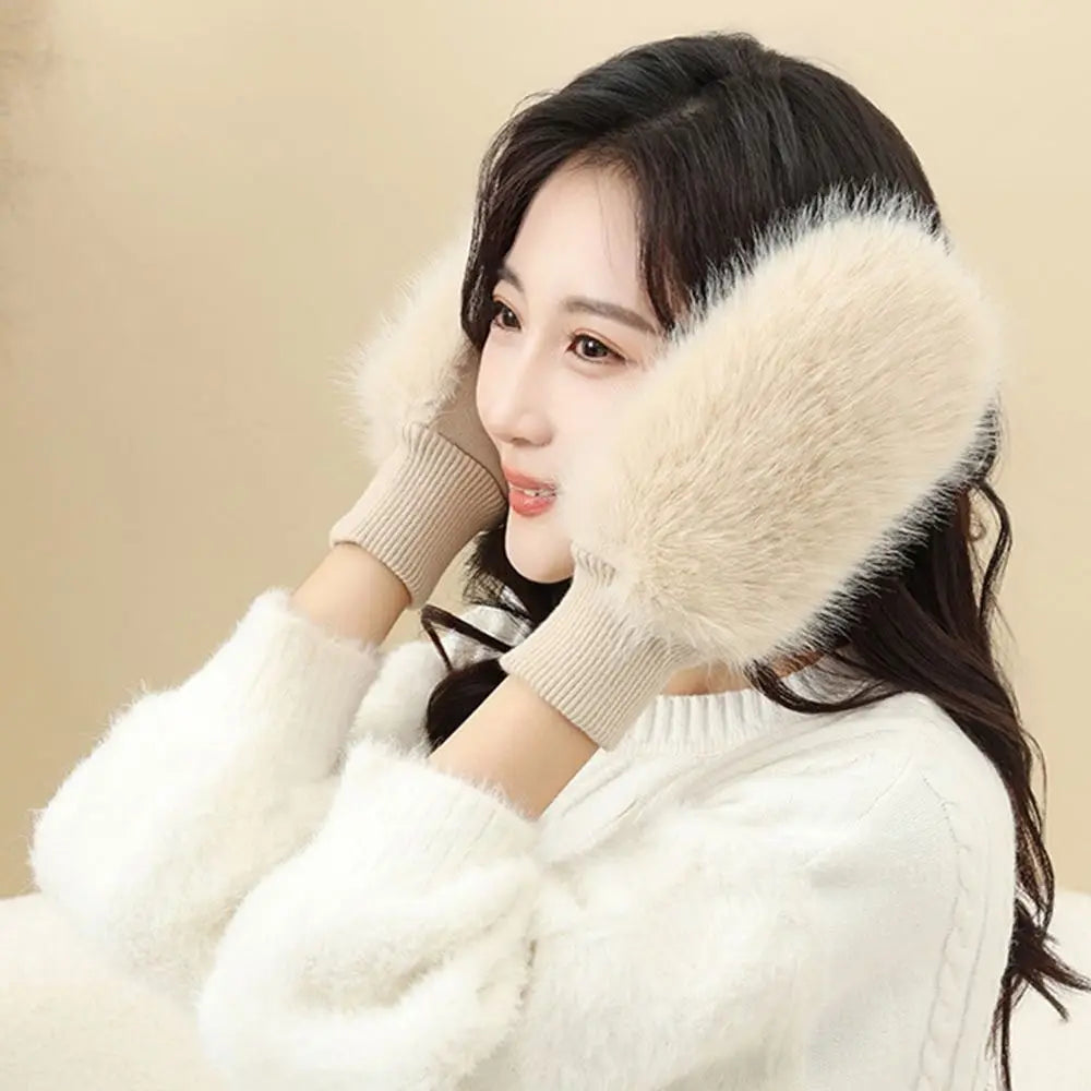 Windproof Gloves Soft Full Fingers Winter Warm Mittens For Cold Weather