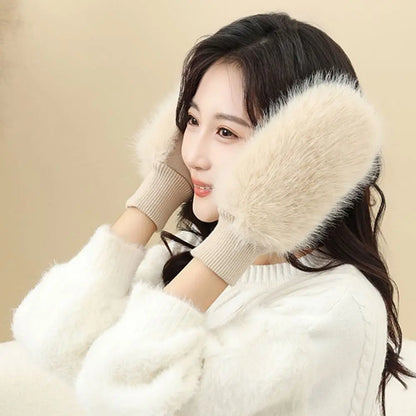 Windproof Gloves Soft Full Fingers Winter Warm Mittens For Cold Weather