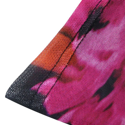 New Print Sleeveless Lady Elegant Mesh Dresses