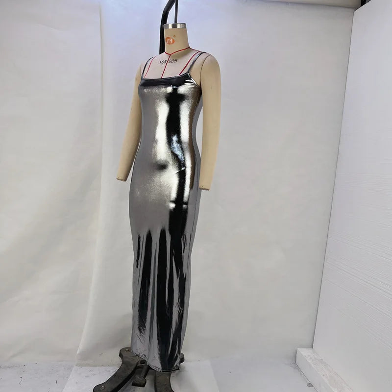 Shining Vintage Slim Kpop Goth Cheap Maxi Dresses