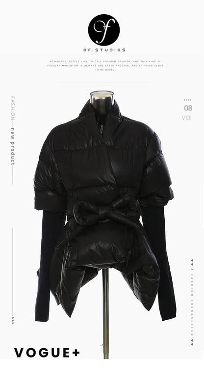 Cotton-padded Coat Lapel Loose Zipper Solid Color Coats