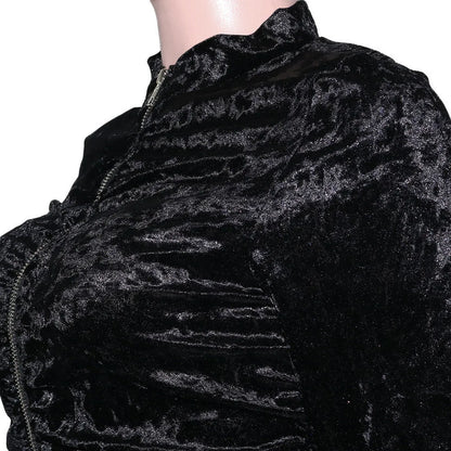 New Winter Fashion Zipper Tops + Slim Pencil Pant Sets