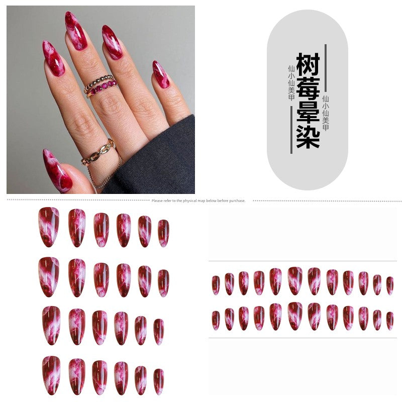 Classical Flower Oil Painting Wearing Armor Gilding Rose Nail Stickers Retro European American Style Artistic Finished Product Fake Nail Tip