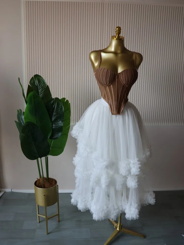 Spaghetti Strap Top and Pleated Skirt Dresses