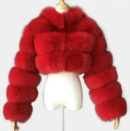 Luxury Fashion Women's Faux Fur Coat (zipper)