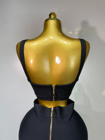 Luxury Bandage Crop Top + Pant Set  ﻿