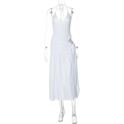 Elegant Halter Bodysuits Tie Up Maxi Skirts Matching Outfits