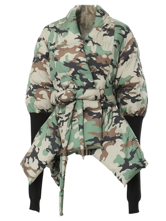 Cotton-padded Coat Lapel Loose Zipper Solid Color Coats