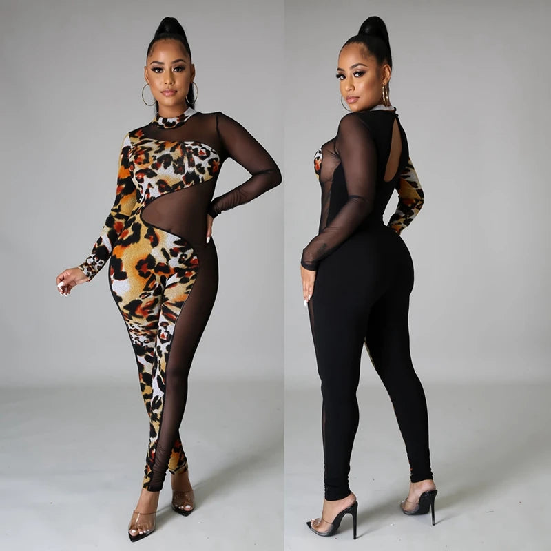 Sarah Sheer Long Sleeve One Piece Bodycon Jumpsuit