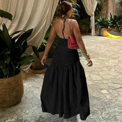 Elegant Halter Bodysuits Tie Up Maxi Skirts Matching Outfits